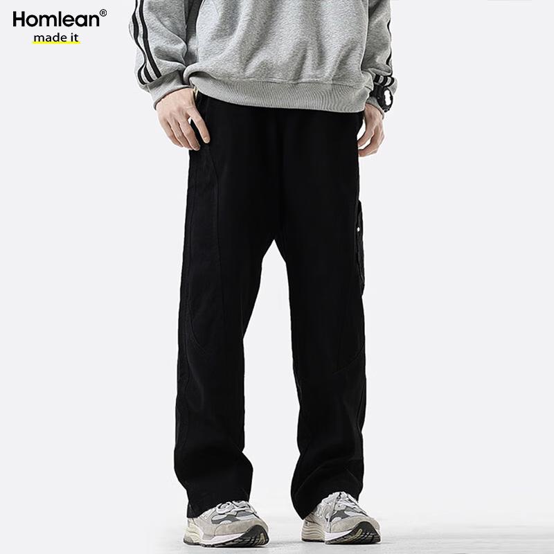 Homlean Men's American Style Cotton Loose Cargo Pants HS60
