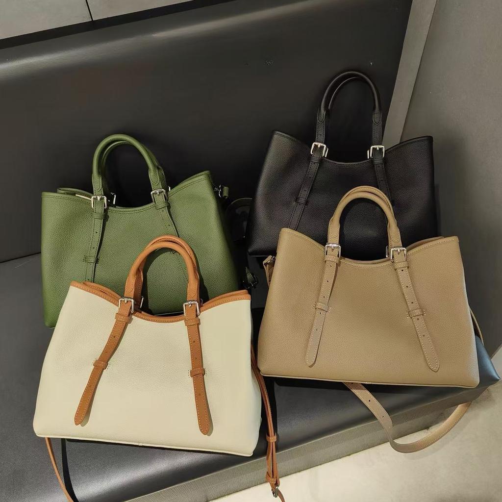 Leather Women's Bags Women's 2025 New Messenger High-end Commuting First-layer Cowhide Tote Bag Women's Handbag