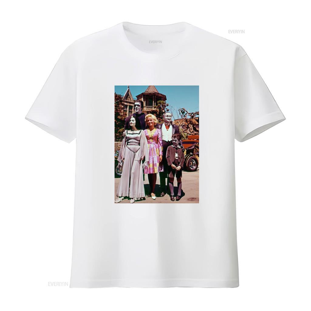 Vintage Retro The Munsters Classic Horror Comedy TV Show Family Print Casual T Shirt vintage Washed Unisex Slightly homme