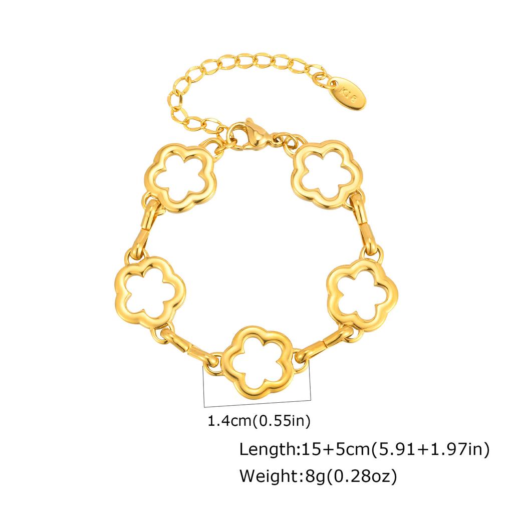 Wind Lady Exquisite Stainless Steel Hollow Flower Necklace Necklace Bracelet, Jewelry Nc-2312