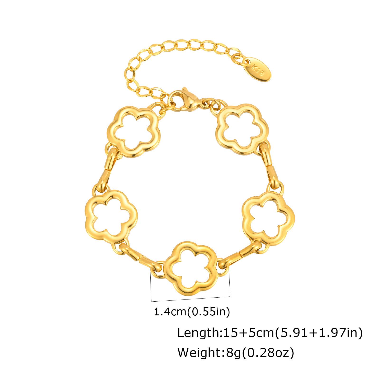 

Wind Lady Exquisite Stainless Steel Hollow Flower Necklace Necklace Bracelet, Jewelry Nc-2312