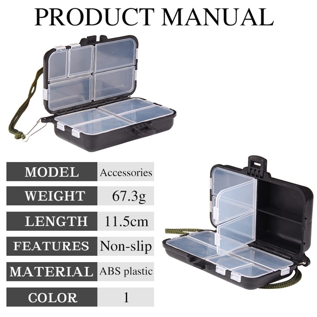 9 Grid Compartments Black Fishing Lure Box Fishing Tackle Hook
