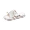 Thick-soled Slippers Women's 2025 Summer New Korean Version Outer Wear Niche Metal Flower Cover Toe Fashion Open-toed Cool Slippers