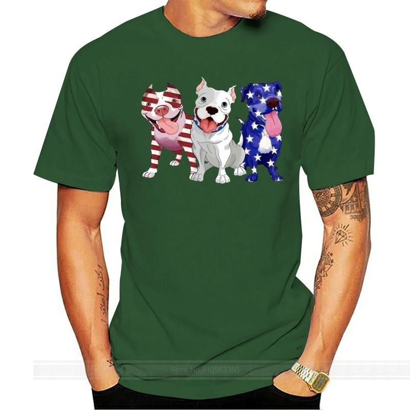 

Pitbull American flag shirt Dog Usa Tee shirt Black T-shirt S-3XL fashion t-shirt men cotton brand teeshirt 4XL