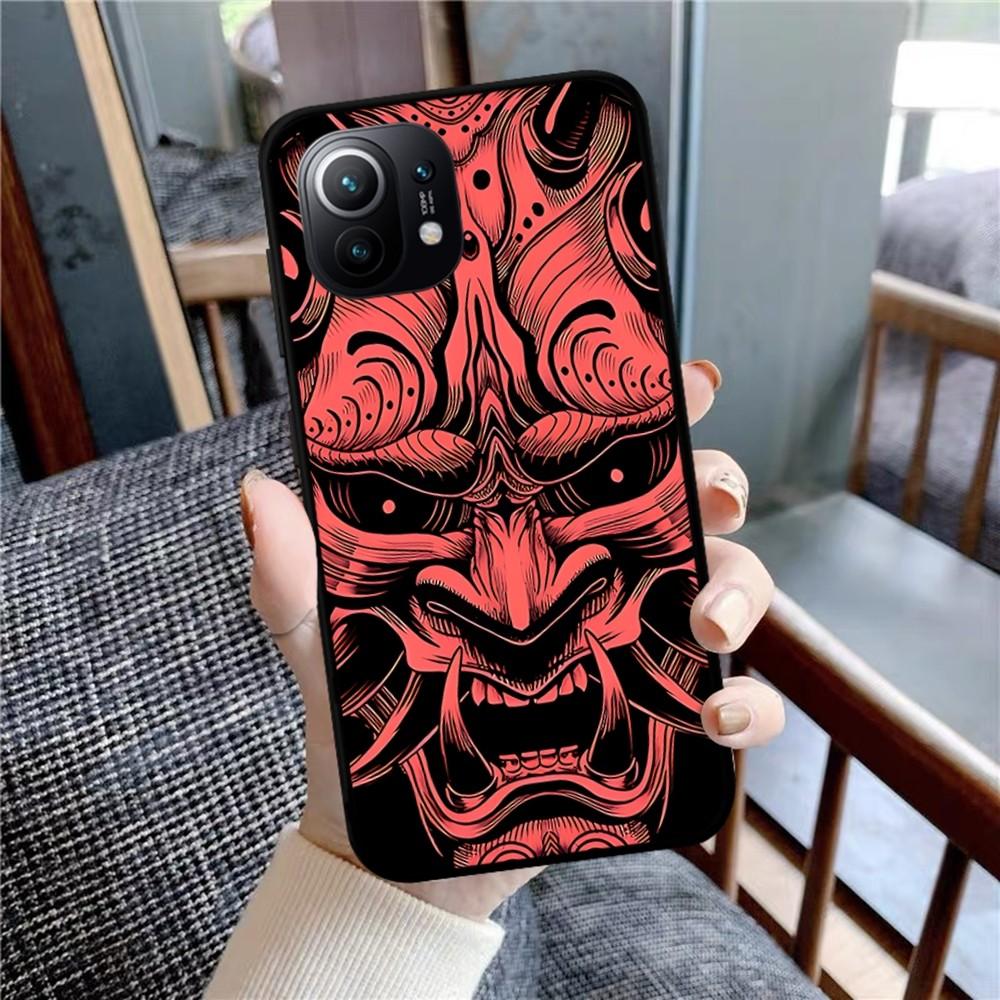 Samurai Oni Mask Phone Case For Xiaomi Mi 5X 8 9 10 11 12 Lite Pro 10T PocoX3pro PocoM3 Note 10 Pro Lite