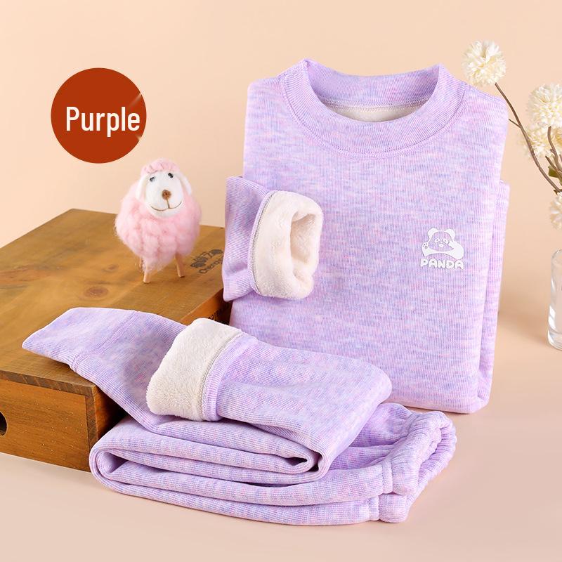 Kids' Thick Cashmere Thermal Set: Warm Underwear for Boys and Girls - Autumn/Winter Pajamas