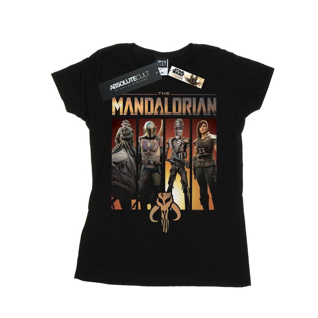 Star Wars Womens/Ladies The Mandalorian Character Lineup Cotton T-Shirt