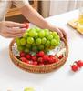 Gewebter Rattan Snack- und Obstteller - Gebäck-, Kuchen-, Brot- und Trockenfrüchtekorb für Wohnzimmer