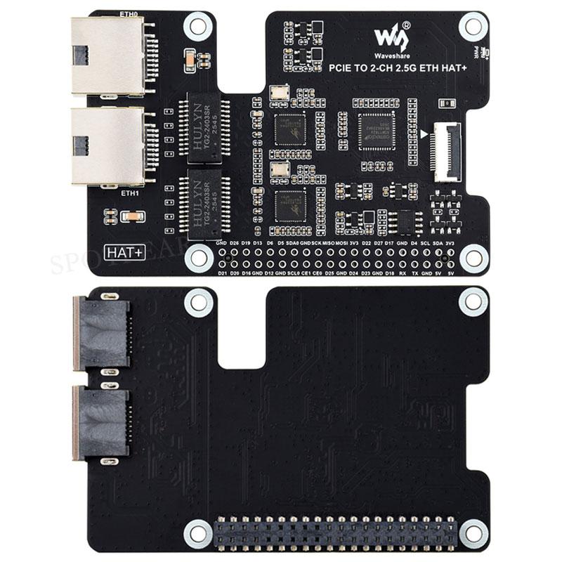 Raspberry Pi 5 PCIe To Dual 2.5G Ethernet Adapter Board - Driver-Free