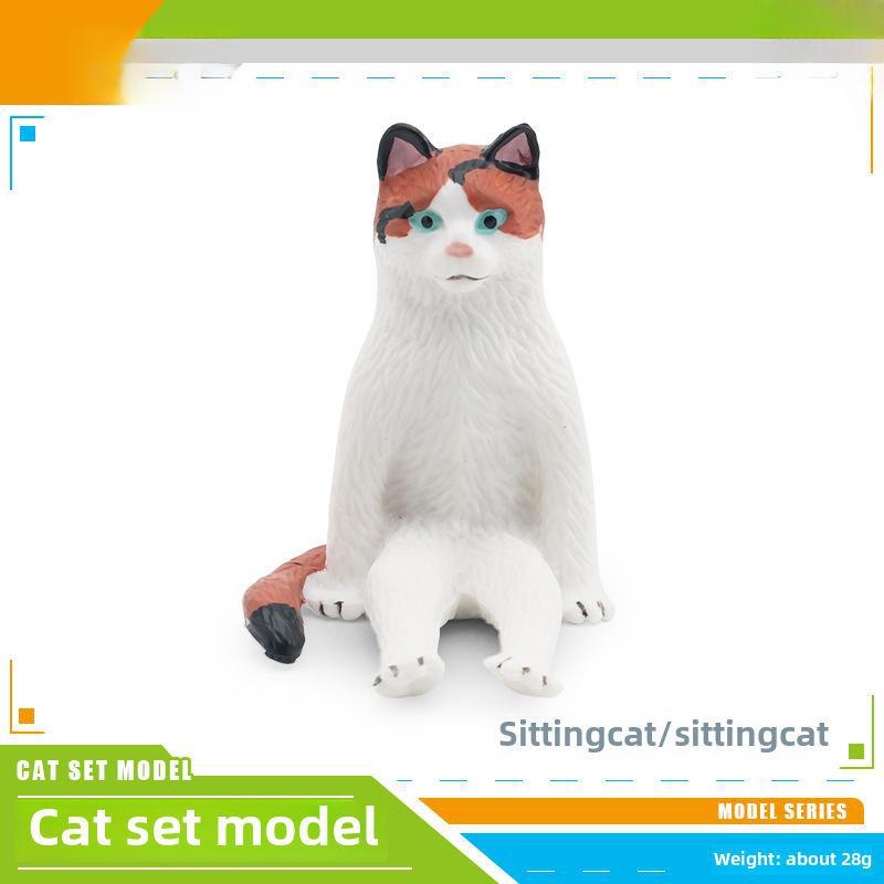 Set Jucării Pisoi Alb-Negru pentru Copii - Ornamente Model Pisică Rurală Chineză