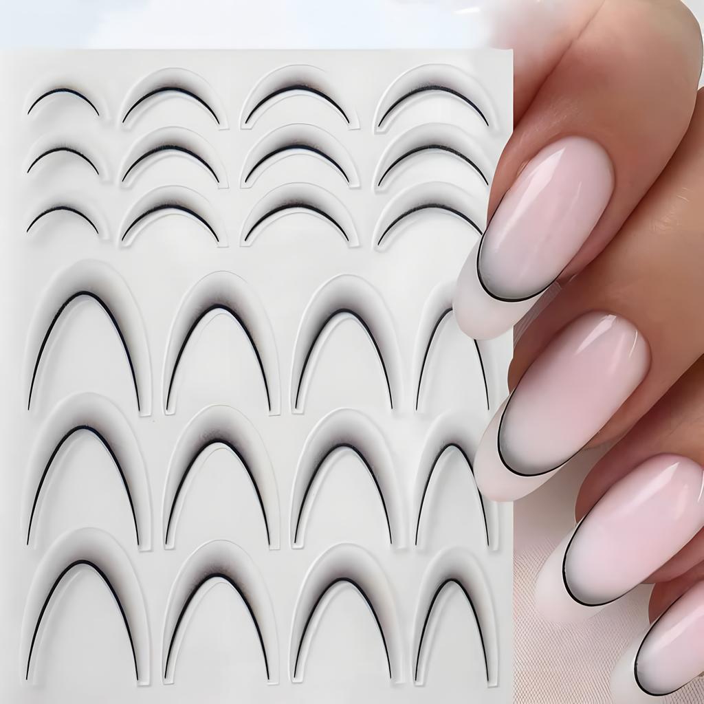 French Nail Stickers Liner Nail Art Decals Colorful Sliders Manicure Decor