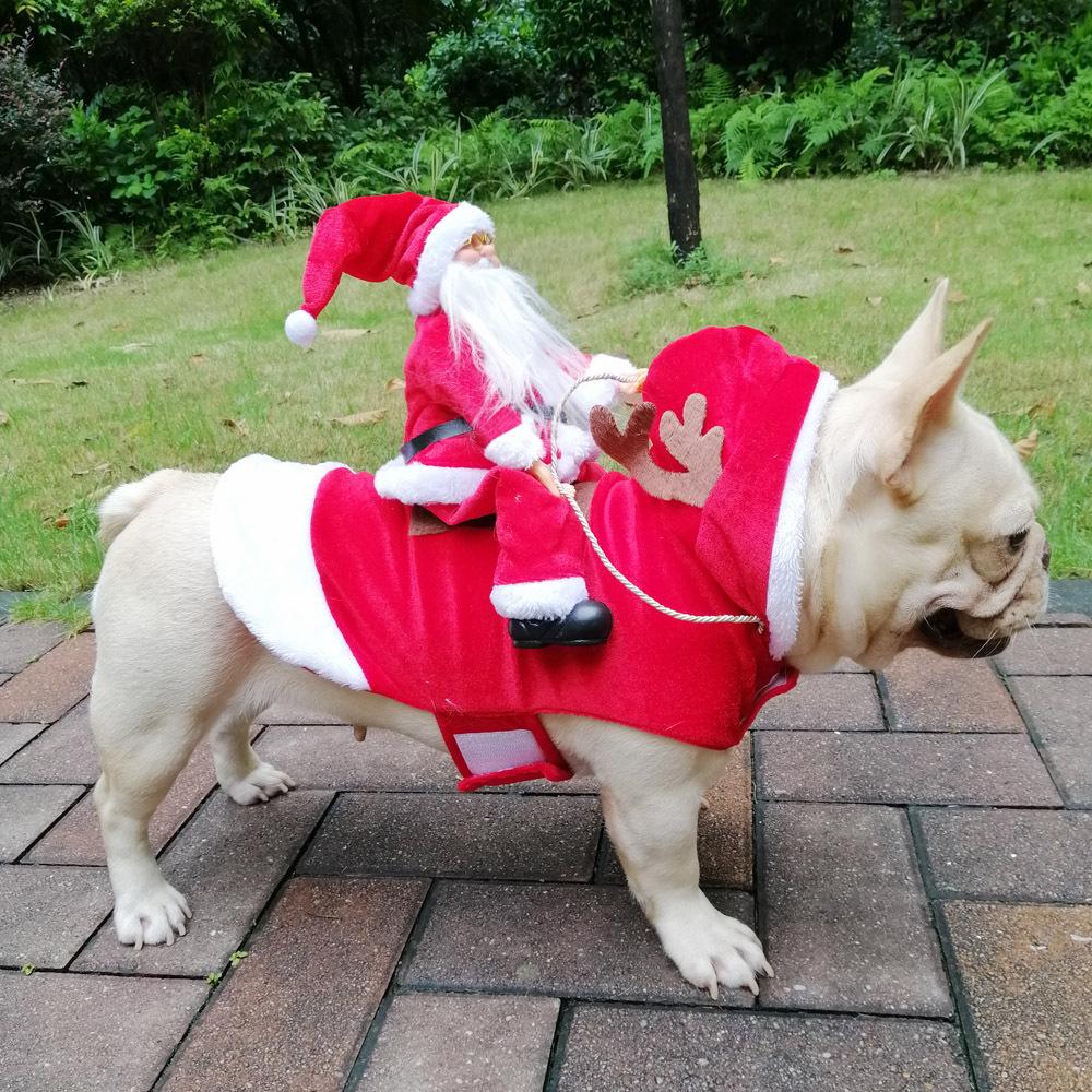 Santa Claus Riding Horse Dog Costume – Festive Pet Christmas Outfit
