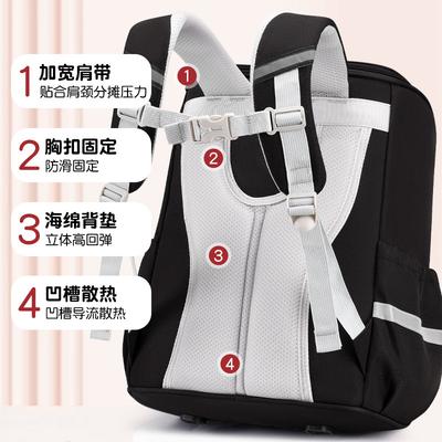 The New Schoolbag Nezha Cute Cartoon Schoolbag for Grades 1-3 To Reduce the Burden and Protect the Spine, and the Large-capacity Backpack for Primary