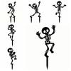 Dancing Skeleton Garden Stake Decorations Skull Humorous Art Stakes  Garden Entry