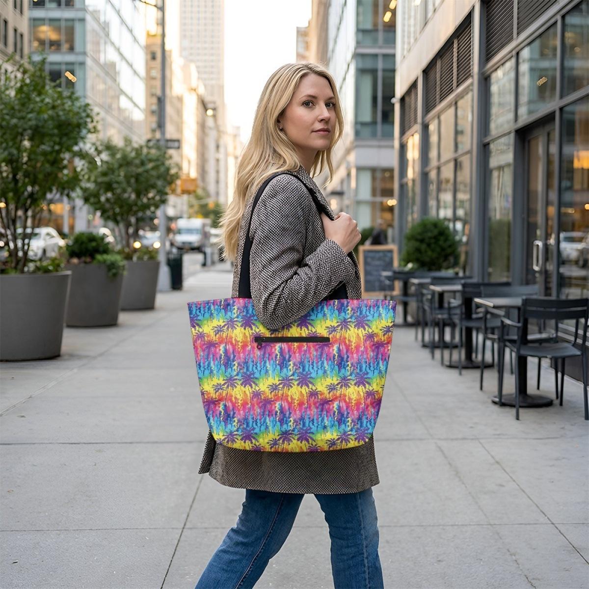 

Women S Single Shoulder Can Be Tote Bag To Picture Custom Heat Transfer Printing Reusable Shopping Handbag
