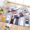 Doormat Floor Flannel Cartoon Cute Cat's Paw Into the Door Mat Home Bathroom Door Absorbent Foot Mat Long Bedroom Mat