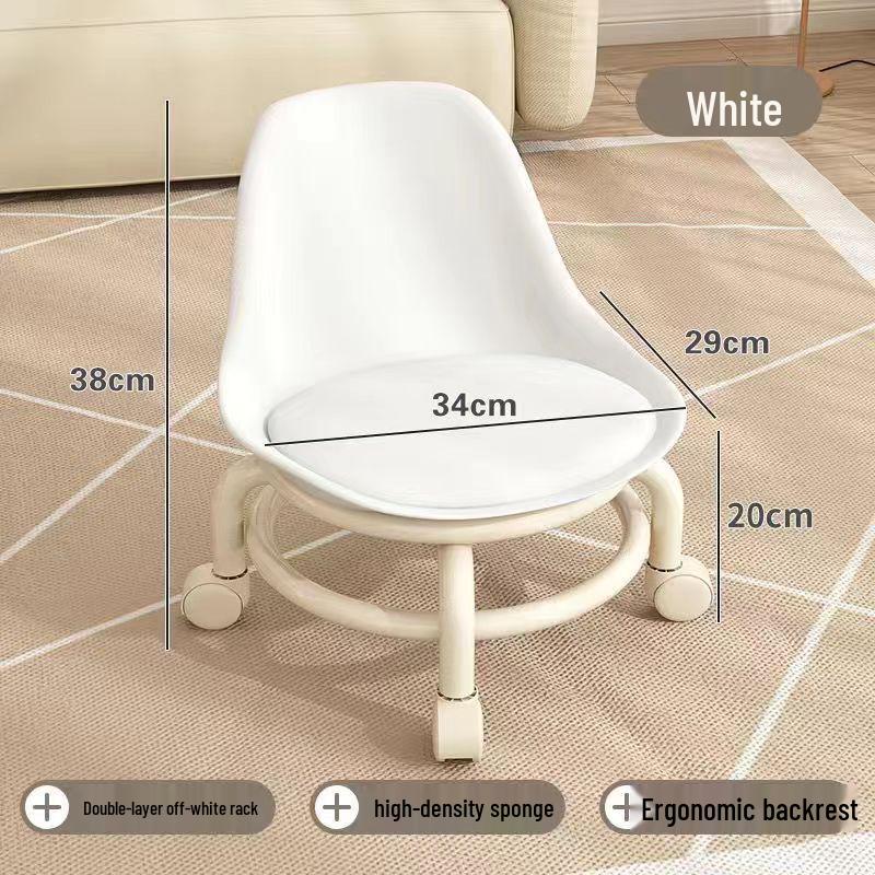 Rolling Pulley Stool for Home, Kids, Internet Celebrities, Soft, Simple Design, Ideal for Grout, Manicure, Pedicure.