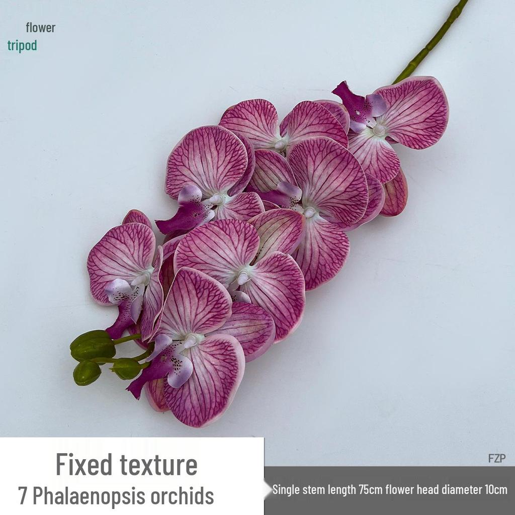 Set of 7-Head 3D Phalaenopsis Artificial Flowers for Home & Wedding Decor