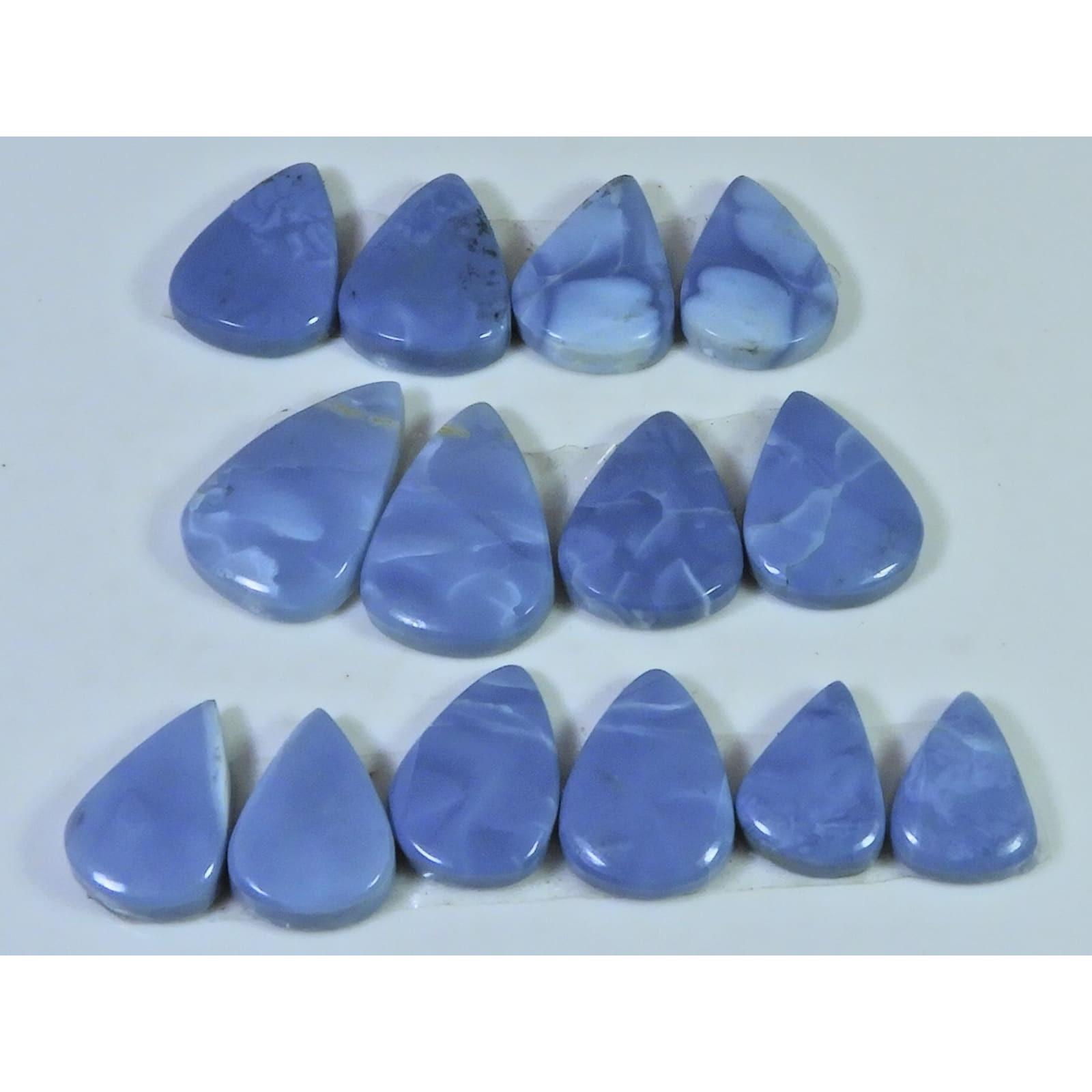 Natural Blue Opal Matched Pair Pear Cabochon Loose Gemstone 07 Pair Lot C-2047