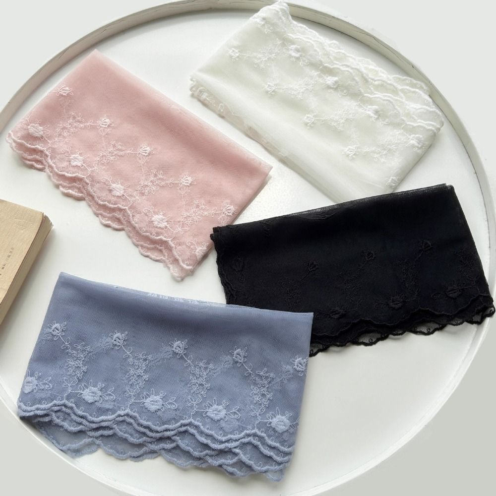 New Fashion High Quality Retro Embroidered Flower Lace Scarf Breathable Mesh Lightweight Sunscreen Shawl Long Silk Scarf Spring