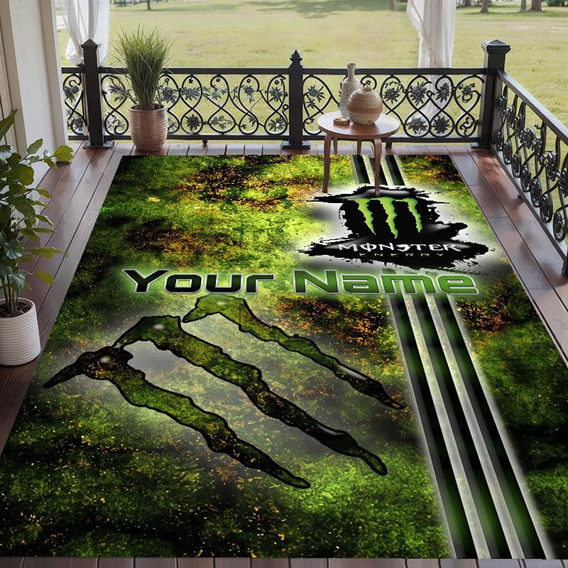 Benutzerdefinierter Teppich mit Aufdruck Monster Energy Rutschfester Bodenbelag Für Heimzimmerdekoration
