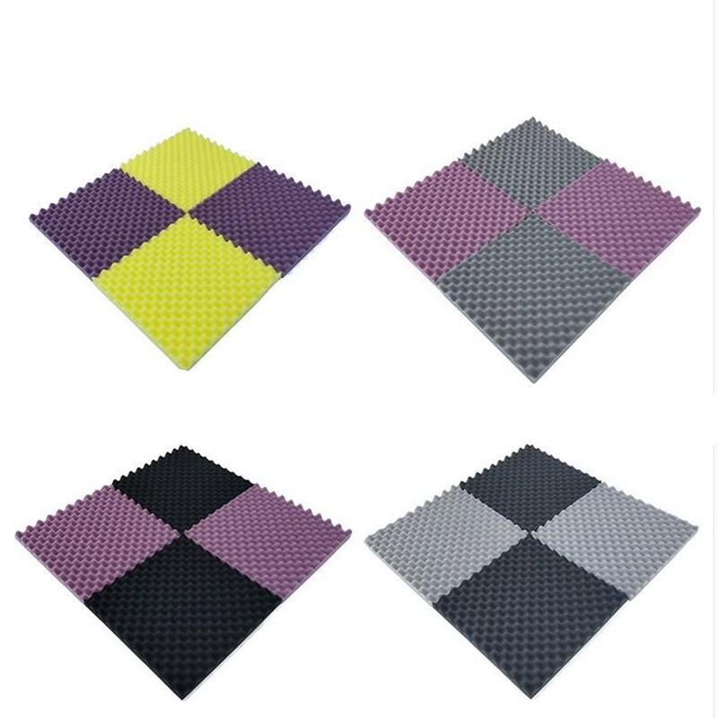 Dalles de mousse insonorisante haute densité 30 x 30 x 2,5 cm, mousse acoustique alvéolée en coton insonorisant pour studio audio KTV