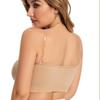Plus Size Non-slip Silicone Gathered Off-shoulder Bra for Women Cross-border Underwear Strapless Tube Top Without Steel Ring