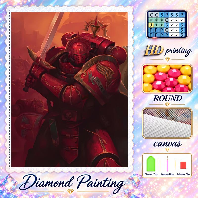 Zestaw do malowania diamentami Warhammer 40K 5D Pełne wiercenie DIY Mozaika diamentowa Sztuka ścienna Dekoracja domu