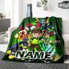 Customizable Ben10 Throw Blanket – Personalized Name, All-Season Cozy Snug Blanket, Machine Washable, Personalized Blanket