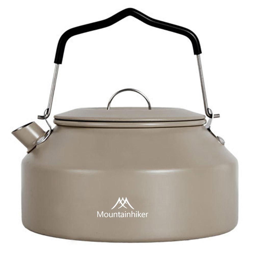 

1.4L Portable Metal Whistling Teapot with Handle Ultralight Coffee Water Kettle for Outdoor Travel Camping Cooking хакі
