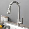 Kitchen Faucets Brushed Nickel Pull Out Kitchen Sink Water Tap Deck Mounted Mixer Stream Sprayer Head Hot Cold Taps Sliver