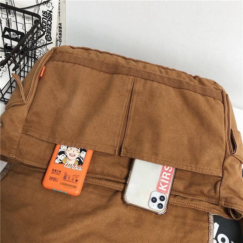 HOCODO Borsa a Tracolla Multi Tasche Grande Capacità Borsa a Spalla da Ragazza Colore Solido Borsa da Donna Moda Tela Borsa a Tracolla Scolastica