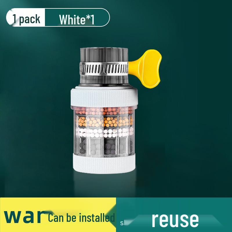 Universal Rotating Faucet & Shower Filter - Anti-Splash, Removable, Washable, Six-Layer Purification.