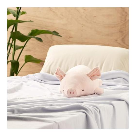 Ribuha Back Bolster Cushion Marshmallow Animal Pig Pinky (total Length Approx. 30cm) Fluffy and Chewy 38983-21