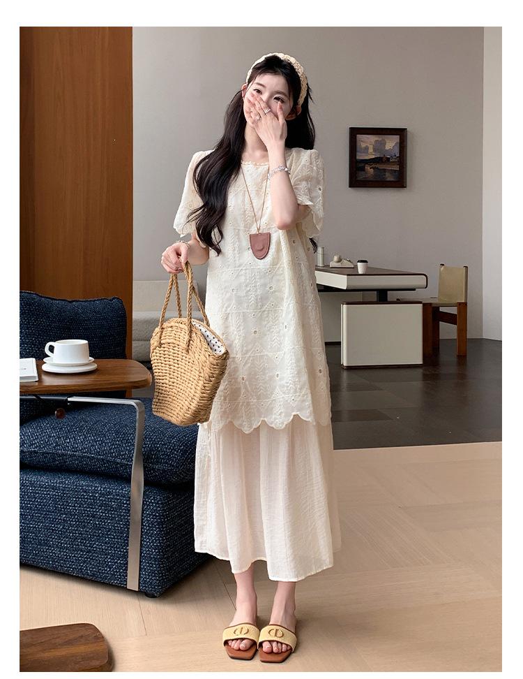 Spring/Summer 2026 Korean Plus Size Patchwork Maternity Dress