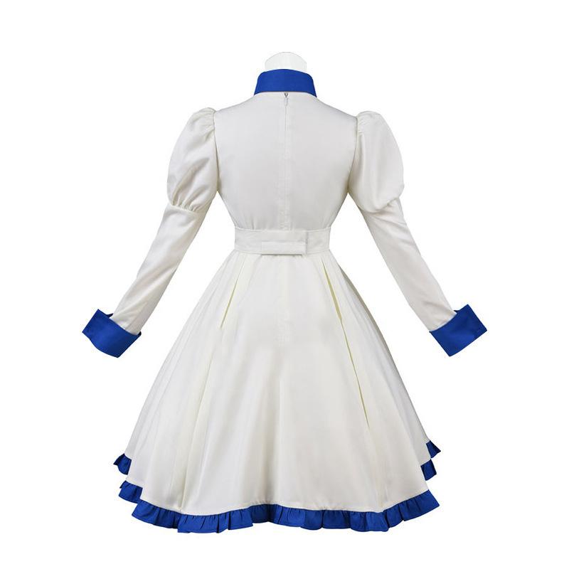 Anime Invented Inference Iwanaga Kotoko Cosplay Hat Bow with Wig Lovely White Dress Clothing Halloween Carnival Full Set Costume