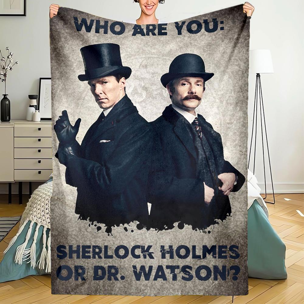 Sherlock Holmes Theme Printed Blanket - Perfect for Couch, Bed, Travel & Outdoor Use | Machine Washable, Cozy & Durable.