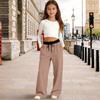 Pantaloni Casual Elastici a Zampa High Waist Colorati per Bambini per Corsa, Danza, Fitness e Yoga