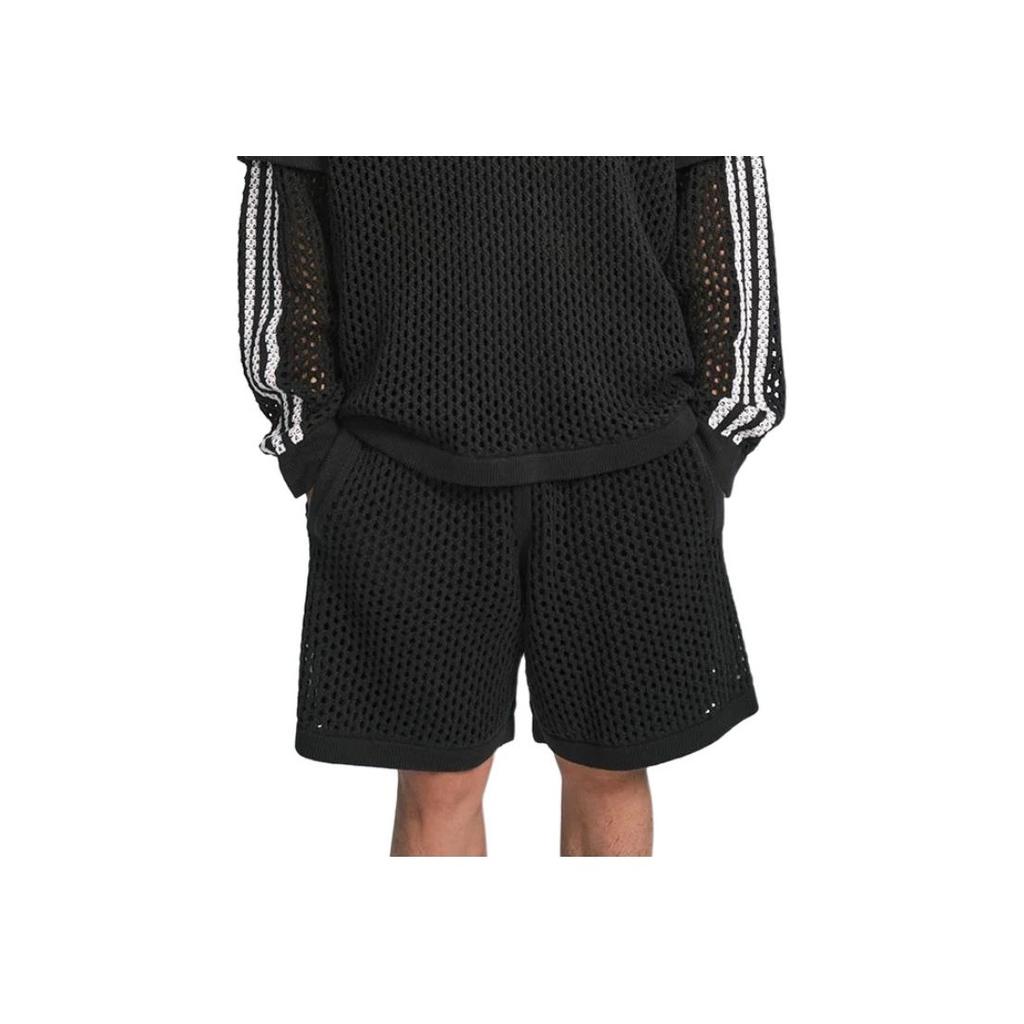 adidas x Edison Chen Crochet Shorts Charcoal Unisex Streetwear JF4273