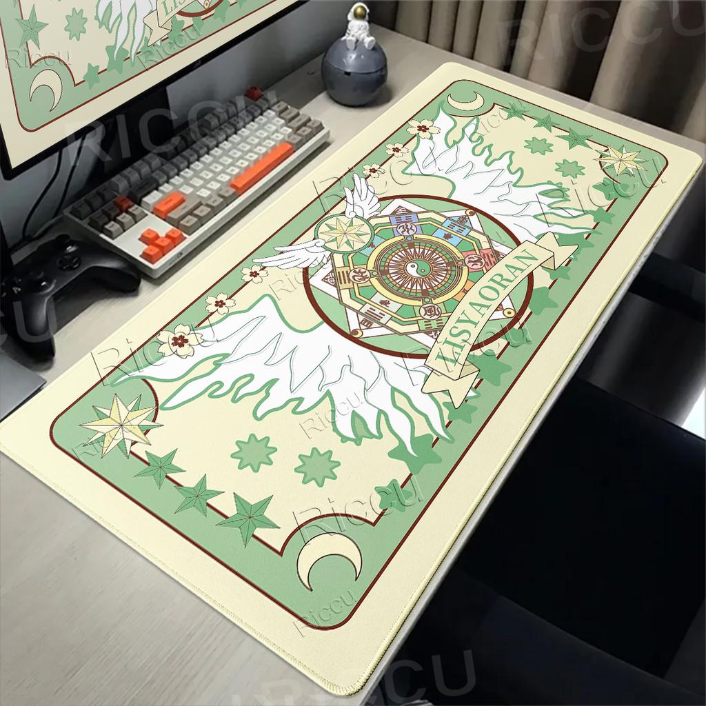 XXL Sakura Card Anime Pattern Mousepads Extended Gaming Keyboard Carpet Non-slip Computer Mousemat Offices Accessories Table Mat