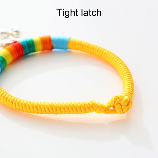 Pet Collar Vibrant Color Wear Resistant Polyester Pet Weave Longevity Lock Necklace Dog Collar Pet Supplies