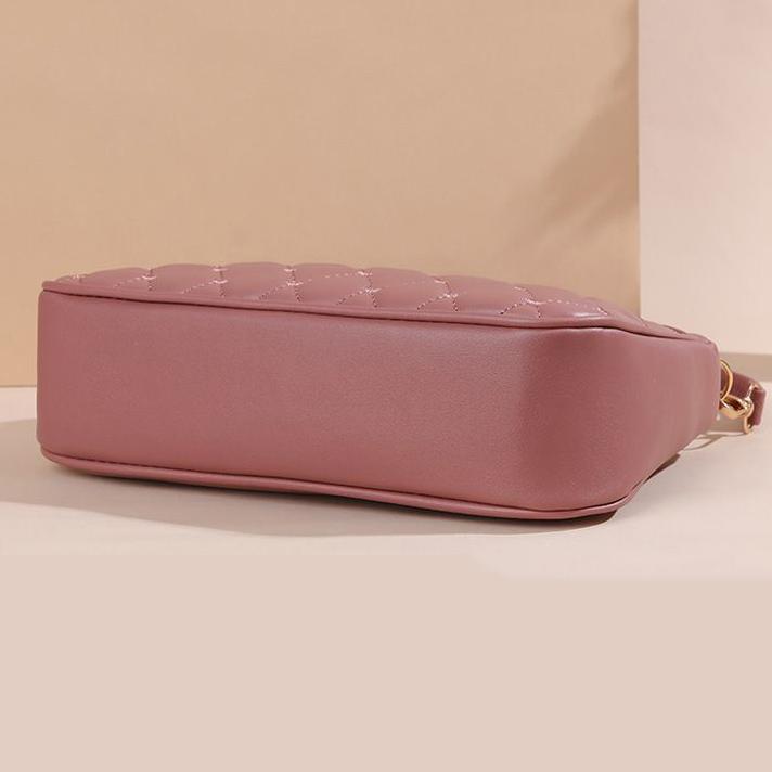 WTEMPO Jednokolorowe haftowane torebki crossbody damskie w kształcie serca, damskie, z wieloma kieszeniami, o dużej pojemności, PU, na jedno ramię