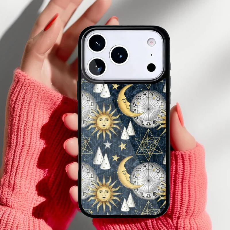 Sun And Moon Star Phone Case for iPhone 17 Air 16e 15 14 13 Pro Max Back Cover for 12 11 Pro Coque