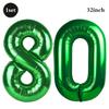 32 Inch Green Number Foil Balloons 0-9 Jungle Safari Theme Soccer Party Decor Kid Boy 1st Birthday Dinosaur Baby Shower Supplies