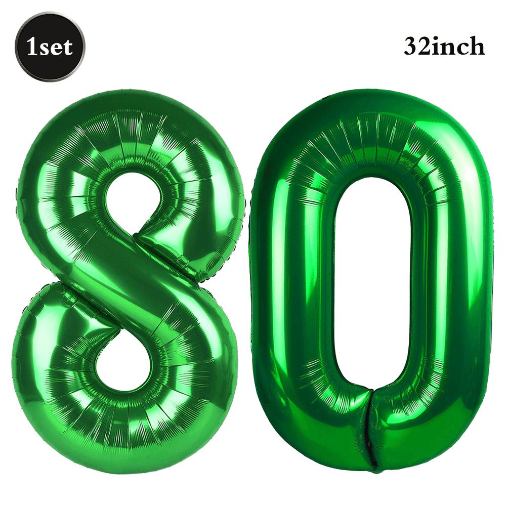 32 Inch Green Number Foil Balloons 0-9 Jungle Safari Theme Soccer Party Decor Kid Boy 1st Birthday Dinosaur Baby Shower Supplies