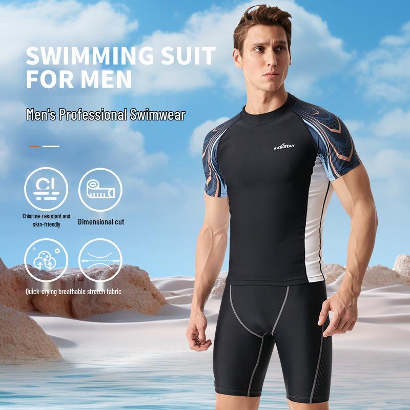 

SABOLAY Men s Two-Piece Quick-Drying Swim Trunks and Wetsuit L