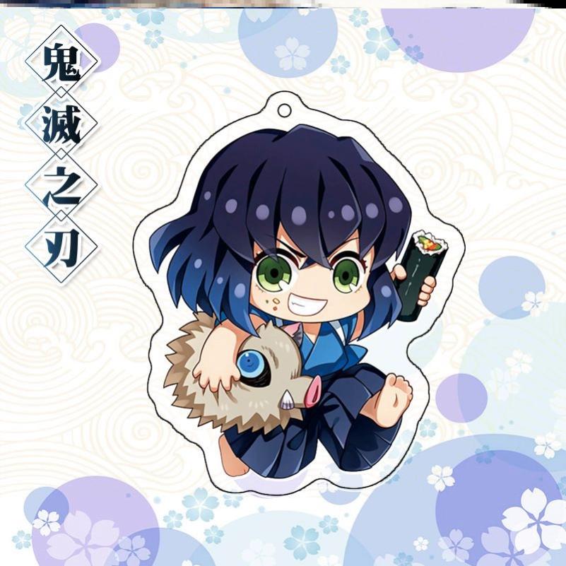 Keychain Pendant Anime Demon Slayer Kimetsu No Yaiba Kamado Tanjirou Double Sided HD Bag Pendant Gift For Fans Cosplay Props Jewelry Gift