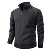 Autumn And Winter Men'S Stand-Up Collar Half-Zipper Knitted Sweater Simple Solid Color Fleece Thickened Casual Sweater Top