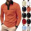 Autumn and Winter Casual Long-sleeved Men's Half-zip Slim Fit Versatile Lapel Bottoming Shirt