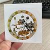 Lotus Fish Painting Cleanliness Card: Bathroom, Door & Kitchen Decoration Sticker